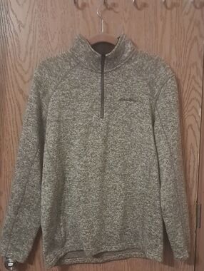 Eddie Bauer L Men's Heather Olive Half-Zip Pullover